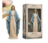 Virgin Mary Statue - Catholic Figurine Decor, 6.3x3.94 Inches Blessed Mother Figure with Hand-Painted Intricate Details, Religious Home Altar Sculpture, Elegant Garden Shrine Ornament for Sacred Space