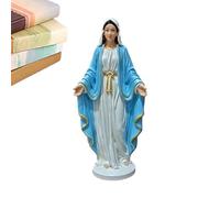 Virgin Mary Statue - Figura decorativa católica, 6,3 x 3,94 pulgadas Blessed Mother Figure with Hand-Painted Intricate Details, Religious Home Altar Sculpture, Elegant Garden Shrine Ornament for