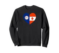 Virginia and Canada Flags: Heart Shaped Unity Sudadera