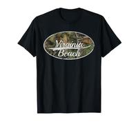 Virginia Beach Camo Distressed Classic Design Camiseta