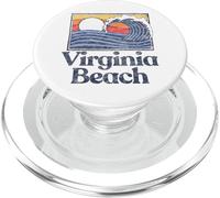 Virginia Beach Retro Surfer Vintage Beach & Wave Graphic PopSockets PopGrip para MagSafe