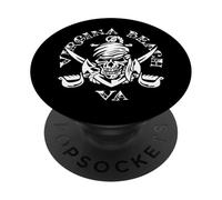 Virginia Beach VA diseño de Calavera Pirata y Espadas Cruzadas PopSockets PopGrip Adhesivo