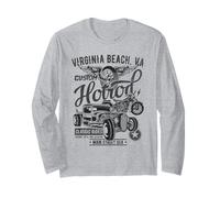 Virginia Beach VA Vintage Hotrod - Diseño de automóviles y Motocicletas Manga Larga