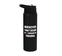 Virginia Dondequiera que pueda vagar mi corazón permanece en Virginia Stainless Steel Insulated Water Bottle