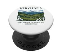 Virginia Long Shadow Tierra estable desde 1788 PopSockets PopGrip Adhesivo