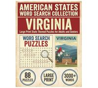 Virginia Word Search Puzzle Book: Large Print State Themed Puzzles for Adults and Seniors: Explore Local Cities, History, Facts and Rodeo & Equestrian ... (American States Word Search Collection)