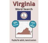 Virginia Word Search Puzzle Book: Search with Easy to Read Print about Virginia cities, plant life, wildlife and more | 6x9 inches, 110 pages | 50+ ... Gifts for Vacations, Holidays & Free Times