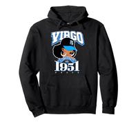 Virgo 1951 Zodiac Year Melanin Skin Afro Diva Rasgos Sudadera con Capucha