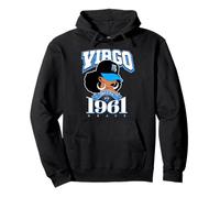 Virgo 1961 Zodiac Year Melanin Skin Afro Diva Rasgos Sudadera con Capucha