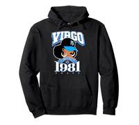 Virgo 1981 Zodiac Year Melanina Skin Afro Diva Rasgos Sudadera con Capucha