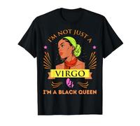 Virgo Black Queen Melanin Queens Virgos Agosto Septiembre Camiseta gráfica económica, Hombre, Negro, S