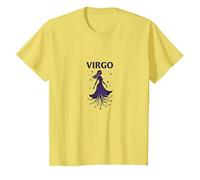 Virgo Celestial Maiden Zodiac Astrología Estrella Diosa Camiseta, Niños, Limón, 3 años
