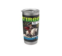 Virgo King Nació El 24 de Agosto Feliz Cumpleaños Para Mi Papá Hijo Vaso térmico de acero inoxidable de doble pared
