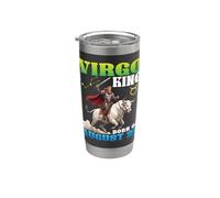 Virgo King Nació El 28 de Agosto Feliz Cumpleaños Para Mi Papá Hijo Vaso térmico de acero inoxidable de doble pared
