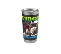 Virgo King Nació El 7 de Septiembre Feliz Cumpleaños Para Mí Tú Vaso térmico de acero inoxidable de doble pared