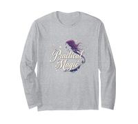 Virgo Práctica Magia Noche Estrellada Mujer Zodiaco Manga Larga, Unisex para Adultos, Gris Jaspeado, S