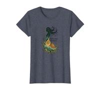 Virgo Signo de Tierra Diosa Arte Celestial Místico para Mujeres Camiseta, Mujer, Azul Jaspeado, L