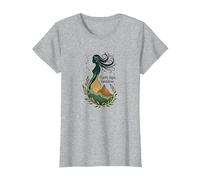 Virgo Signo de Tierra Diosa Arte Celestial Místico para Mujeres Camiseta, Mujer, Gris Jaspeado, XXL