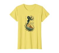 Virgo Signo de Tierra Diosa Arte Celestial Místico para Mujeres Camiseta, Mujer, Limón, XL
