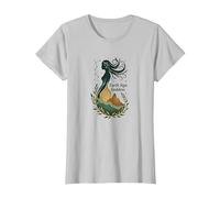 Virgo Signo de Tierra Diosa Arte Celestial Místico para Mujeres Camiseta, Mujer, Plata, 3XL