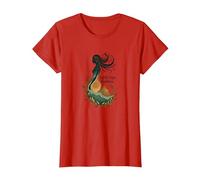 Virgo Signo de Tierra Diosa Arte Celestial Místico para Mujeres Camiseta, Mujer, Rojo, XL