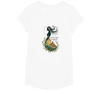 Virgo Signo de Tierra Diosa Arte Celestial Místico para Mujeres Camiseta, Niñas, Blanco, M
