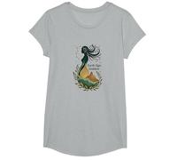 Virgo Signo de Tierra Diosa Arte Celestial Místico para Mujeres Camiseta, Niñas, Gris Jaspeado, XS