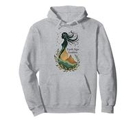 Virgo Signo de Tierra Diosa Arte Celestial Místico para Mujeres Sudadera con Capucha, Unisex para Adultos, Gris Jaspeado, L
