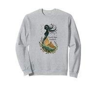 Virgo Signo de Tierra Diosa Arte Celestial Místico para Mujeres Sudadera, Unisex para Adultos, Gris Jaspeado, S