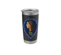 Virgo Zodiac Acuarela Maiden Art Vaso térmico de acero inoxidable de doble pared