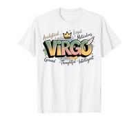 Virgo Zodiac Graffiti Black Queen Cumpleaños Rey Astrología Camiseta