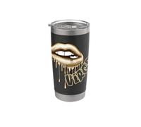 Virgo Zodiac Labios Goteando Astrología Arte Vaso térmico de acero inoxidable de doble pared