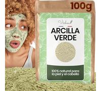 VIRHEA® Arcilla Verde 100g - Mascarilla Natural para el Rostro, el Cabello y la Piel - Cosmético en Polvo Limpiador y Desintoxicante - Uso Facial y Corporal Versátil