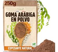 VIRHEA Goma Árabe Polvo 250g - Fibra Alimentaria Natural de Acacia - Goma Comestible Soluble Sin Aditivos - Ideal para Cocina, Pastelería, Batidos y Bienestar Digestivo