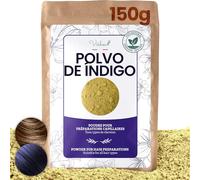 VIRHEA Polvo de Índigo Natural 150g para Cabello y Textiles - Tinte Vegetal Orgánico Indigofera Tinctoria - Coloración Capilar y Textil