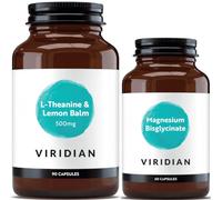 Viridian Magnesio Bisglicinato 140mg 60 Cápsulas Veganas + L-Teanina y Melisa 500mg 90 Cápsulas Vegetales