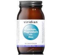 VIRIDIAN Suplemento en Polvo Calcio Magnesio Zinc con Vitamina C 100 Gr - Vegano y Kosher - Complemento Alimenticio para Huesos, Músculos, Piel y Uñas