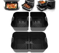 VIRIECH 3 Piezas Accesorios para Freidora de Aire Ninja Foodi Flexdrawer AF500EU - Moldes de Silicona Reutilizables 3 en 1 para Airfryer, Compatible con Dual Zone