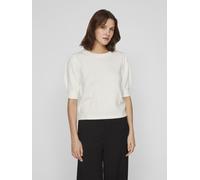 Vila Top de Punto para Mujer VIRIL Manga Corta, White Alyssum, L