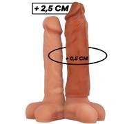 VIRILXL Liquid Silicone V5 - funda extensora para pene, marrón