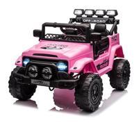 Virimolo - Coche eléctrico para niños, 12 V, mando a distancia, 2,4 G, arranque de una tecla, LED delantero y trasero, Bluetooth USB, suspensión trasera, doble puerta, cinturón de seguridad, para