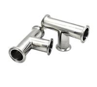 Virola de 1,5" y 2" de diámetro exterior de 50,5 mm for conexión de tubería sanitaria en T de 3 vías de acero inoxidable SS304 con abrazadera triple(57mm x Ferrule 77.5)