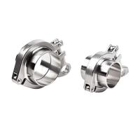 Virola de soldadura de triple abrazadera sanitaria, 19mm-102mm(3/4”-4”), triple abrazadera y junta de silicona, juego de unión de acero inoxidable SS304 for elaboración casera(57mm x Ferrule77.5)
