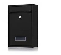 Virone Bali Buzon Exterior de Acero Galvanizado con Placa De Identificación y Llave (Negro)