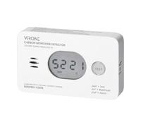 Virone Detector Monoxido de Carbono A Pilas con Pantalla LCD - Vida Útil de 10 Años - IP20 - Medición de Temperatura y Humedad del Aire