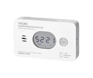Virone Detector Monoxido de Carbono A Pilas con Pantalla LCD - Vida Útil de 10 Años - IP20 - Medición de Temperatura y Humedad del Aire