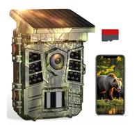 Virotroop WiFi Solar Cámara de Caza 4K 60MP Cámara de Caza Conectada al Teléfono con 2600mAh Batería Recargable, Trampa Fotográfica Infrarroja Visión Nocturna, Tarjeta SD de 32 GB, IP66