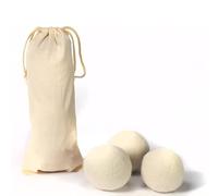 Virsus Pelotas secadora de lana pura 100% natural 5983, ovillo antiarrugas, secado rápido y elimina la humedad, Suavizante natural, bola quitapelucos y pelos Animales Varias cantidades (3)