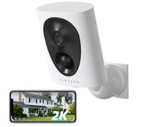 virtavo Cámara de Seguridad 2K Interior/Exterior Inalámbrica, Batería Recargable, Visión Nocturna en Color, Detección de Movimiento, Sirena, Audio Bidireccional