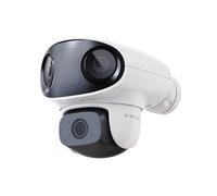 VIRTAVO Cámara de Vigilancia Exterior Tres Ojos, WiFi HD 1080P Visión Nocturna a Color, Audio Bidireccional, Detección PIR, Almacenamiento Nube/Tarjeta SD, Compatible con Alexa 2.4GHz